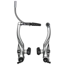 Тормоз велосипедный Shimano Alivio T4000, V-Brake, задний, колодки S65T, серебристый, EBRT4000RX43XSP, изображение  - НаВелосипеде.рф