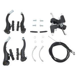 Тормоза PEAK, V-brake в сборе, комплект: алюминиевые тормоза, алюминиевые ручки, тросы с рубашками, ZTB17825, изображение  - НаВелосипеде.рф