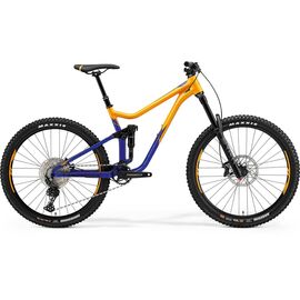 Двухподвесный велосипед Merida One-Sixty 400 27.5" 2021, Вариант УТ-00298430: Рама: XL(19") (Рост: >187 см), Цвет: Orange/Blue, изображение  - НаВелосипеде.рф