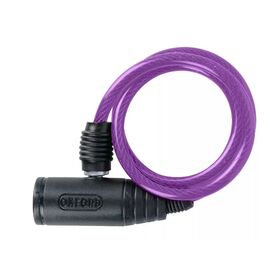 Замок велосипедный Oxford Cable Lock, троссовый, на ключ, фиолетовый, OF03, изображение  - НаВелосипеде.рф