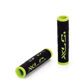 Грипсы велосипедные XLC Bar Grips Dual Colour, 125 мм, black/green, 2501583502, изображение  - НаВелосипеде.рф
