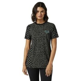 Футболка велосипедная Fox Cheetah Check SS Tee, женская, Black, 2021, 28231-001-L, Вариант УТ-00298930: Размер: L, изображение  - НаВелосипеде.рф