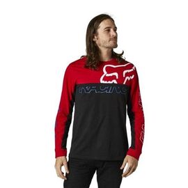 Футболка велосипедная Fox Skew LS Crew, Flame Red, 2021, 28335-122-L, Вариант УТ-00298936: Размер: L, изображение  - НаВелосипеде.рф