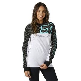 Футболка велосипедная Fox Skew LS Top, женская, White, 2021, 28689-008-XS, Вариант УТ-00298944: Размер: XS, изображение  - НаВелосипеде.рф
