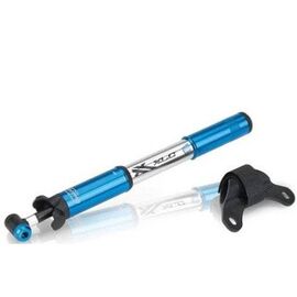 Насос велосипедный XLC Mini pump Race PU-R03, 220 mm, silver/blue, 2501910600, изображение  - НаВелосипеде.рф