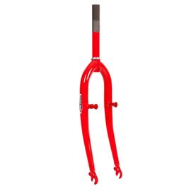Вилка велосипедная Novatrack, 24", резьбовой шток 25.4х173 мм, ободной тормоз, сталь, красный, КЛ106754, изображение  - НаВелосипеде.рф