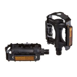 Педали велосипедные STG FP-917, ось 9/16", корпус пластик, со стальной рамкой, черный, Х47257, изображение  - НаВелосипеде.рф