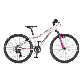 Подростковый велосипед AUTHOR A-Matrix SL 24" 2022, Вариант УТ-00298318: Возраст: 8-11 лет (Рост: 125-140 см), Цвет: белый/серебро/розовый, изображение  - НаВелосипеде.рф