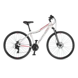 Женский велосипед AUTHOR Horizon ASL 700С 2022, Вариант УТ-00298323: Рама: 17" (Рост: 155-172 см), Цвет: белый/красный, изображение  - НаВелосипеде.рф