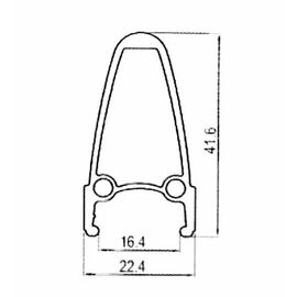 Обод велосипедный HOGGER, 28-29", алюминий, двойной, 32H, 16,4/22,4х41,6 мм, А/V, черный, HL40C, изображение  - НаВелосипеде.рф
