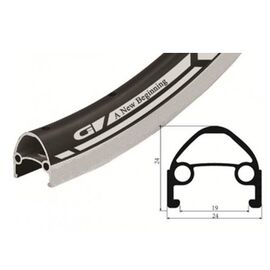 Обод велосипедный Vinca Sport 27.5”, 32H*14G, двойной, алюминий, черный, GJD 27,5 (32H) black, изображение  - НаВелосипеде.рф