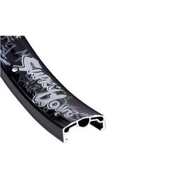 Обод велосипедный ALEXRIMS SUPRA DOME,  20", алюм., двойной, 48H, 406х25.5/33.5х15.3мм, A/V, анод., черный, DTK-333 , изображение  - НаВелосипеде.рф