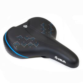 Седло VELO PLUSH комфорт 265x213 мм, вакуумное, сине-черное, SD-VL-6393-0-BBK, изображение  - НаВелосипеде.рф