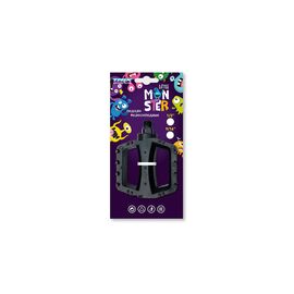 Педали детские TRIX Little Monster, пластиковые, 100x80мм, резьба 1/2", с шипами, черные, PDTX82412LM, изображение  - НаВелосипеде.рф