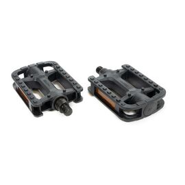 Педали TRIX CLASSIC пластиковые, 112x78мм, резьба 1/2", с шипами, черные, PD-TX-826-1x2-BK, изображение  - НаВелосипеде.рф