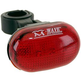 Фонарь M-WAVE задний, 3 диода, 2 функции красный с батарейками (100) 5-221040, изображение  - НаВелосипеде.рф