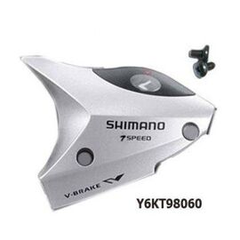 Облицовка шифтера Shimano ST-EF50, 3 скорости (крышка и болты M3х5), серебристый, Y6KT98060, изображение  - НаВелосипеде.рф