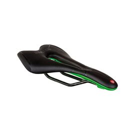 Седло велосипедное Astute SKYLINE TACA FLUO VT, 275x135 мм, кросс, шоссе, 190 г, титан, черный/зеленый, 0SMTB0LN0VTG040, изображение  - НаВелосипеде.рф