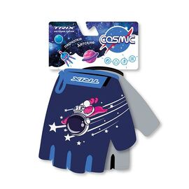 Перчатки велосипедные TRIX nw Cosmic, детские, короткие пальцы, синий, GL-TX-COSMIC-5XS-0, Вариант УТ-00299986: Размер: 5XS, изображение  - НаВелосипеде.рф