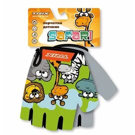 Перчатки велосипедные TRIX nw Safari, детские, короткие пальцы, зелёный, Вариант УТ-00299987: Размер: 5XS, изображение  - НаВелосипеде.рф