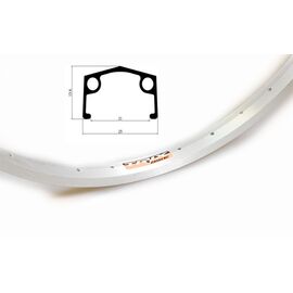 Обод 20" TRIX алюминиевый, одинарный, 36H, 406х21/25х15,6мм, A/V, серебристый, YKL-11  20" silver, изображение  - НаВелосипеде.рф
