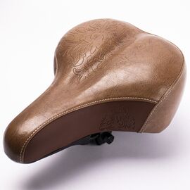 Седло велосипедное Vinca Sport, комфортное, Vintage, 260*190мм, с пружинами, коричневое, VS 114 Vintage , изображение  - НаВелосипеде.рф