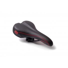 Седло велосипедное Vinca Sport, 260*150мм, черное с красной линией, VS 98 red lines , изображение  - НаВелосипеде.рф