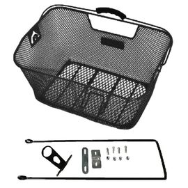 Корзинка с креплением на багажник и усы Vinca Sport, 400х300х150мм, черная, P 06 black, изображение  - НаВелосипеде.рф
