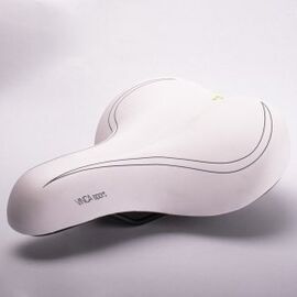 Седло велосипедное Vinca Sport, комфортное, 260*210мм, белое, VS 108 white, изображение  - НаВелосипеде.рф