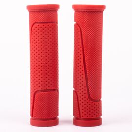 Грипсы резиновые Vinca Sport красные, длина 125 мм, индивидуальная  упаковка, H-G 63 red, изображение  - НаВелосипеде.рф