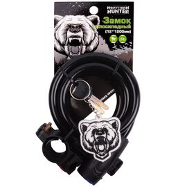 Замок c брелком Vinca Sport 12*1200мм, с защитой от влаги и креплением, черный, VS 561 Northern Hunter, изображение  - НаВелосипеде.рф