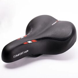 Седло велосипедное Vinca Sport, комфортное, 260*210мм, черное, VS 108 black, изображение  - НаВелосипеде.рф