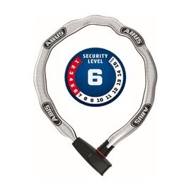 Велозамок ABUS 6806K/85см reflective (square Chain) цепь, 6мм, на ключ, класс защиты 6/15, 850гр, 05-0069104, изображение  - НаВелосипеде.рф