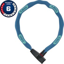 Велозамок ABUS  6806K/85см NEON BU (square Chain), цепь, 6мм, на ключ, класс защиты 6/15, 850гр, голубой, 05-0090289, изображение  - НаВелосипеде.рф