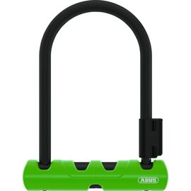 Велозамок ABUS Ultra Mini 410/150HB 140х80мм, скоба, 14мм, на ключ, класс защиты 8/15, 755гр, черно-зеленый, 05-0034594, изображение  - НаВелосипеде.рф