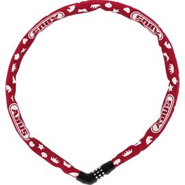 Велозамок ABUS Steel-O-Chain 4804C/75см RD SYMBOLS, цепь, 4мм, кодовый, класс защиты 3/15, 360гр, красный, 05-0087499 , изображение  - НаВелосипеде.рф