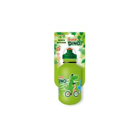 Велосипедная фляга TRIX Super Dino, детская, 500 мл, защитная крышка, LDPE, зеленая, BTTX501SD, изображение  - НаВелосипеде.рф