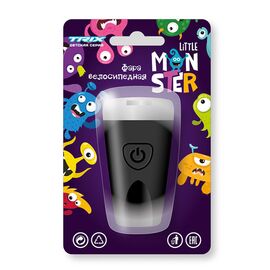 Фара велосипедная TRIX Little Monster, детская, передняя, силикон, черная, LHTX378FCLM, изображение  - НаВелосипеде.рф