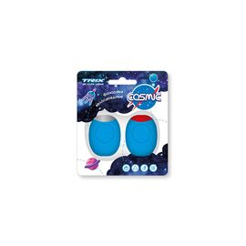 Велосипедные фонари TRIX Cosmic, детские, комплект передний задний, 2 диода, 3 режима, силикон, синие, LTTX2672BCS, изображение  - НаВелосипеде.рф