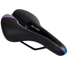 Седло велосипедное Xinda XD-860-01А, 270х145, черный/фиолетовый, 23019, изображение  - НаВелосипеде.рф