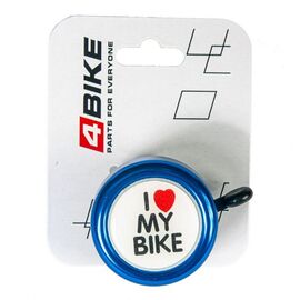 Велозвонок 4BIKE BB3202-Blu, алюминий, пластик, D-54 мм, голубой, ARV100035, изображение  - НаВелосипеде.рф
