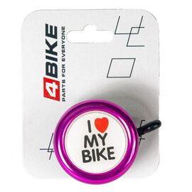 Велозвонок 4BIKE BB3202-Pin, алюминий, пластик, D-54 мм, розовый, ARV100036, изображение  - НаВелосипеде.рф