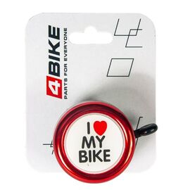 Велозвонок 4BIKE BB3202-Red, алюминий, пластик, D-54 мм, красный, ARV100034, изображение  - НаВелосипеде.рф