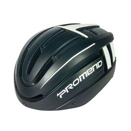 Велошлем Promend TK-12H15, с визором, черный/белый, TK-12H15BW-L, Вариант УТ-00299979: Размер: 57-62, изображение  - НаВелосипеде.рф