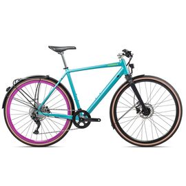 Городской велосипед Orbea CARPE 10 700С 2021, L403SC, Вариант УТ-00301226: Рама: S (Рост: 166-173 см), Цвет: голубой/чёрный, изображение  - НаВелосипеде.рф