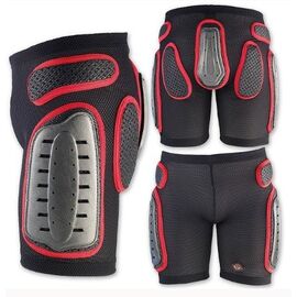 Защитные шорты NIDECKER Padded Plastic Shorts,  Black/Red, PI09126, Вариант УТ-00326699: Размер XL, изображение  - НаВелосипеде.рф