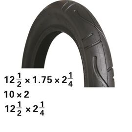 Велопокрышка KIDDIMOTO 12 1/2 х 1.75 х 2 1/4, средний, черная, NEW, 09-500242 , изображение  - НаВелосипеде.рф