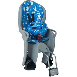 Велокресло Hamax 2021 Kiss Safety Package & Helmet Medium Grey/Light Blue, детское, на подседельную трубу, HAM551088, изображение  - НаВелосипеде.рф
