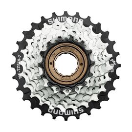 Кассета-трещотка велосипедная Shimano Tourney TZ510, 7 скоростей, 14-28, коричневый/серебристый, AMFTZ5107428CP, 2-5270, изображение  - НаВелосипеде.рф