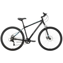 Горный велосипед Stark Respect 29.1 D Microshift, 29", черный/синий, 2022, HQ-0005281, Вариант УТ-00328298: Размер рамы: 18, изображение  - НаВелосипеде.рф